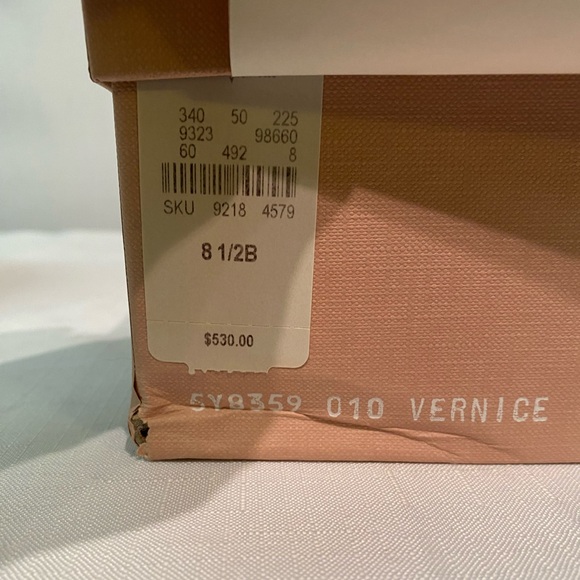 Miu Miu Thong Sandals Red Patent Leather  Metal & Rhinestone Low Heel 8.5B Italy - Picture 14 of 15